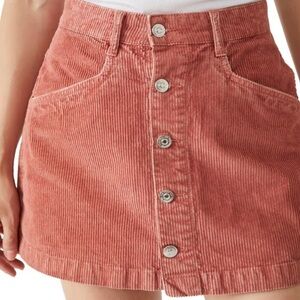 NWT FREE PEOPLE Ray Cotton Corduroy Skirt- Myrrh/ Size 4